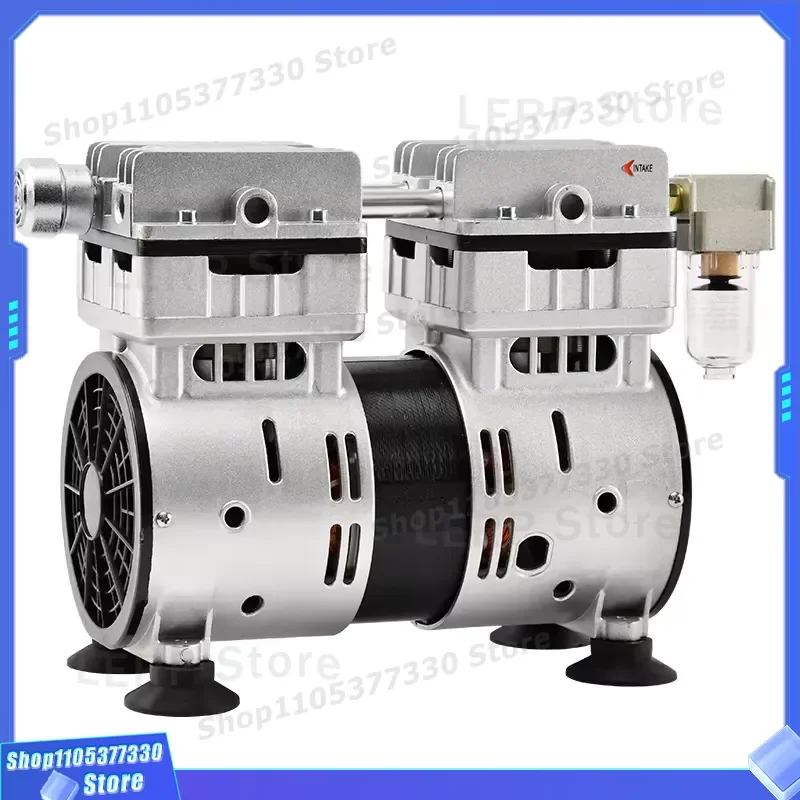 220V 370W Portable Electric Oil-Free Piston Vacuum Pump -91KPa 100L/min Air Compressor Pump Head for Machines with Motor
