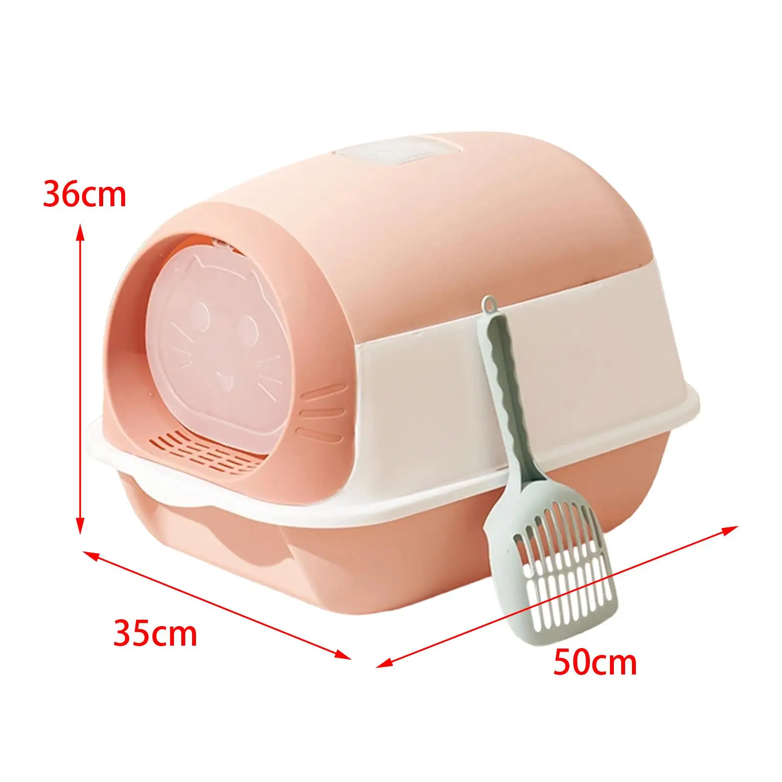 Fully Enclosed Cat Toilet Hooded Cat Sandbox Removable with Front Door Flap