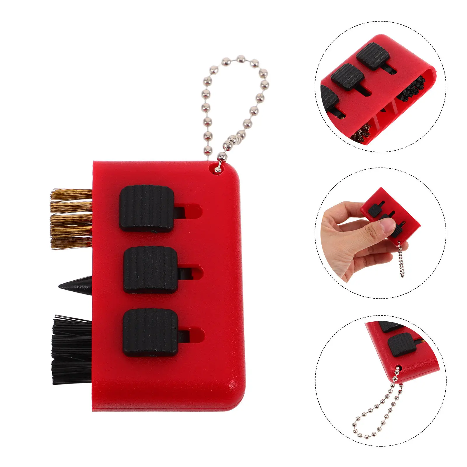 

Golf Club Brush Pocket 3 in 1 Retractable Groove Cleaner Portable Lightweight Golf Cleaning Tool for Club Maintenance and Grip