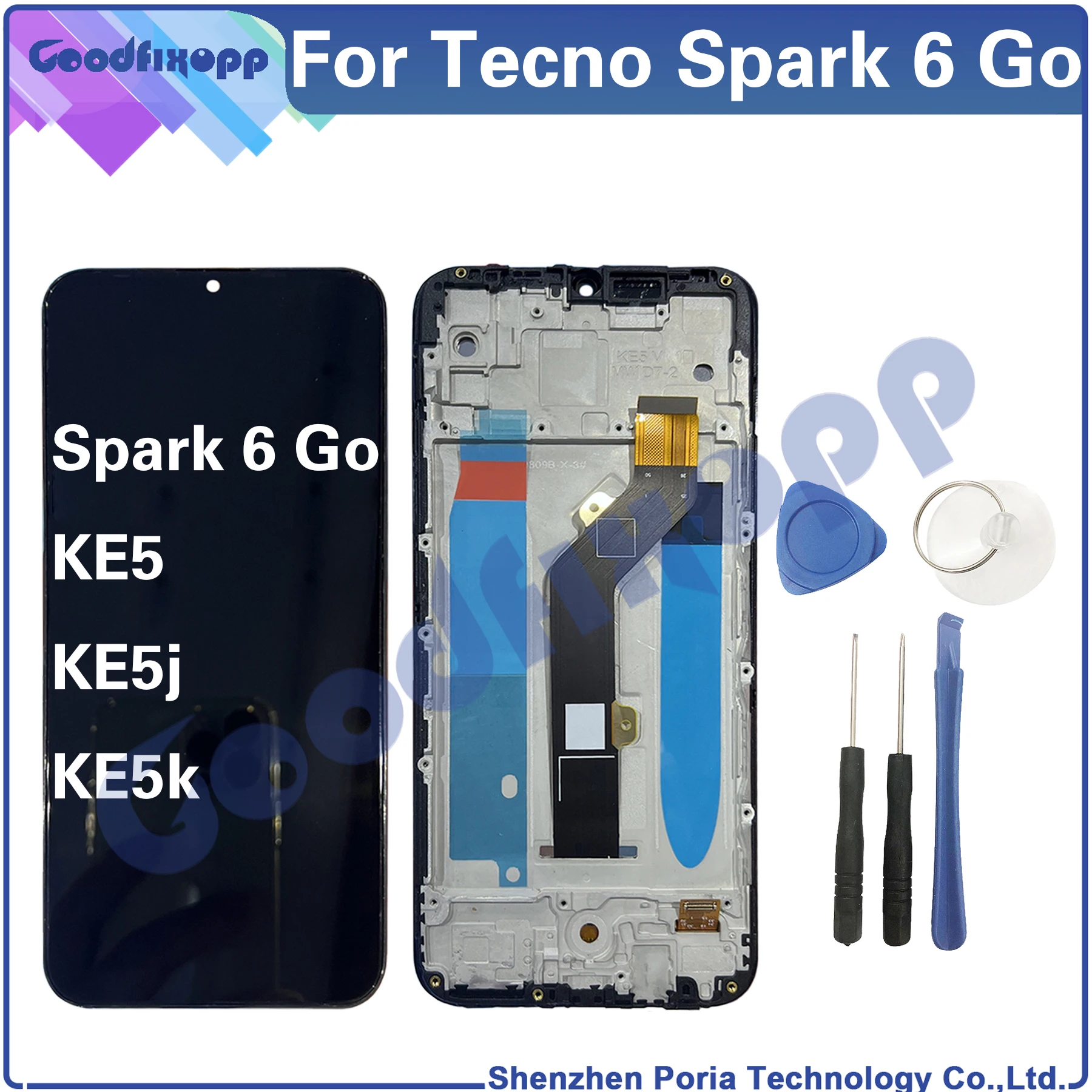 For Tecno Spark 6 Go KE5 KE5j KE5k LCD Display Touch Screen Digitizer Assembly For Spark6Go Repair Parts Replacement