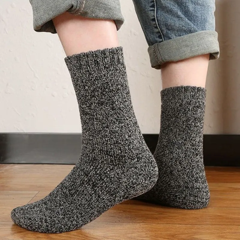 

5 Pairs/pack Keep Warm Winter Thermal Socks Fleece Wool Socks Wool Cashmere Home Floor Snow Boots Cycling Socks