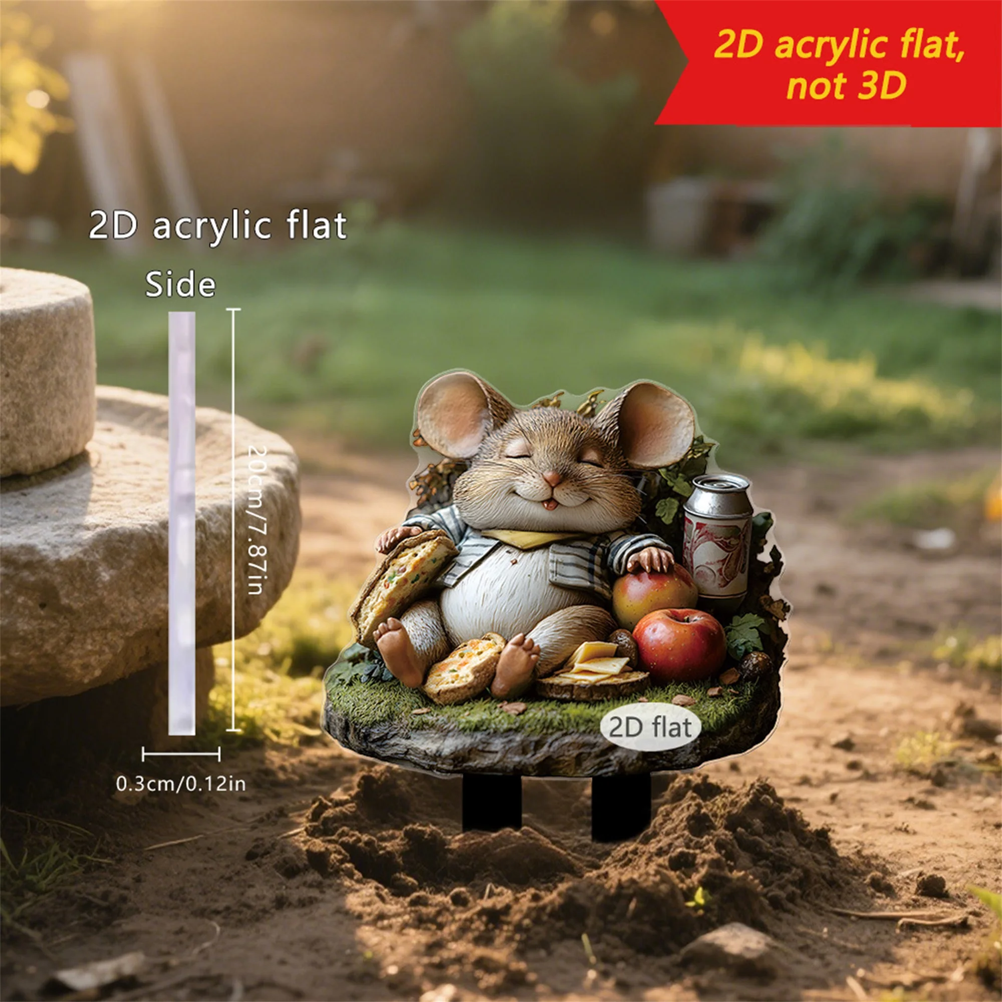 

Colorful Acrylic Plant Markers Whimsical 2D Creatures Outdoor Signs Garden Decorations Lawn Art Sculptures for Yard