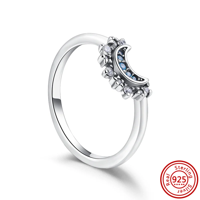 925 Sterling Silber Goldringe für Damen, Original Crown Love Heart Wishbone, Verlobungs- und Hochzeitsringe, Roségold, Kristall, Luxusschmuck