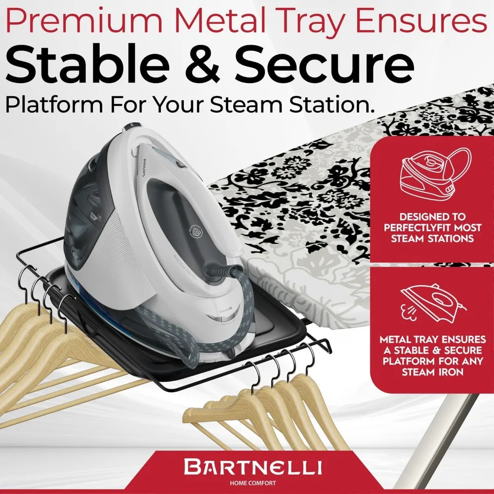 لوح كي بارتنيلي برو الفاخر - مسند حديد بخاري عريض للغاية مقاس 62 × 19 بوصة، ارتفاع قابل للتعديل، ساق على شكل حرف T قابلة للطي، صناعة أوروبية #3