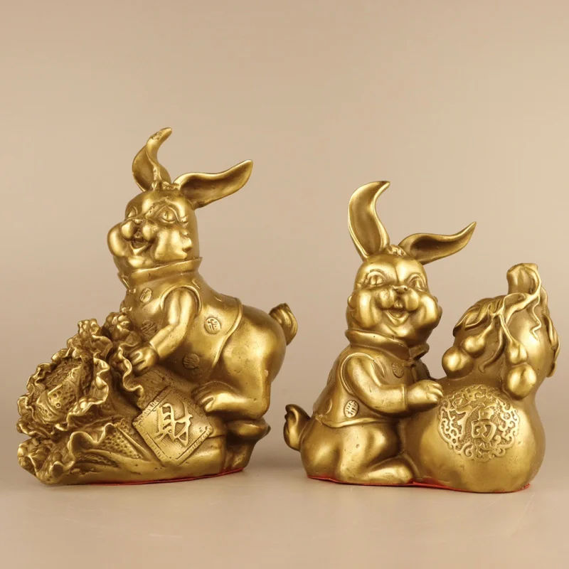 Brass Ornament, Copper , Fortune Rabbit Home Decoration Creative Gift Craft