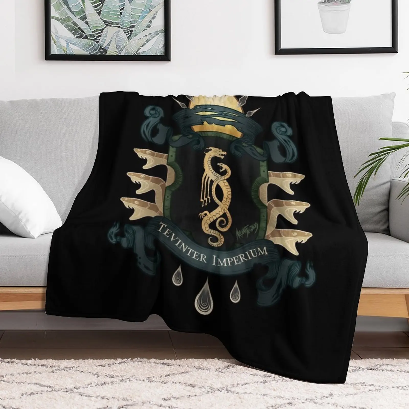 Dragon Age: Tevinter Imperium Heraldry Throw Blanket Flannel Fabric Decorative Beds Blankets