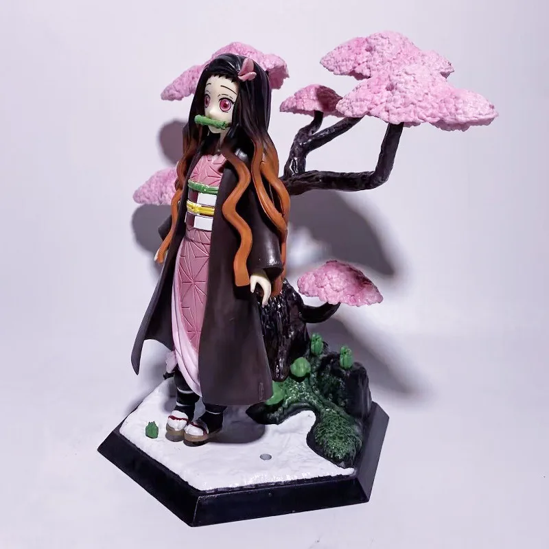 Authentische Dämonen töter Kirschblüten szene Nezuko Tanjirou Schmetterling Shinobu Mitsuri Action figur Modell Dekoration Statue