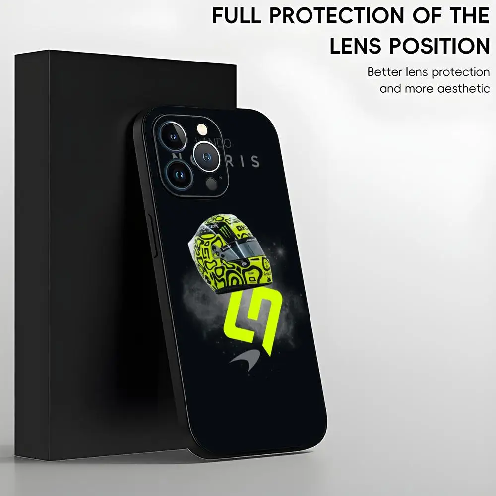 F-Formula 1 Lando Norris Phone Case For iPhone 16 15 14 13 12 11 X XR XS 8 Plus Mini Pro Max Soft black Shockproof Cover