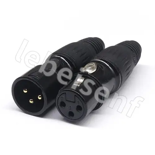 Imagen 2 del producto 20 piezas XLR 3 pines macho/hembra micrófono Cable de Audio conector cañón Cable de micrófono Terminal negro plata enchufe de micrófono