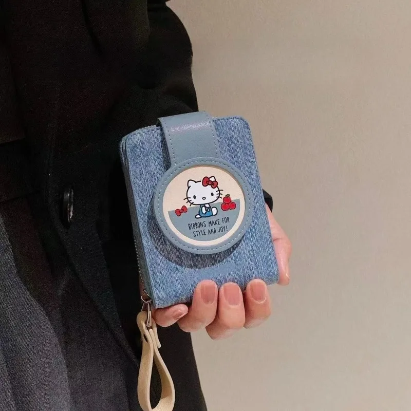 Kawaii Hello Kitty Card Wrap Large Capacity Multi Functional ID Storage Bag Portable Cute Cartoon Anime Girl Student Wholesale