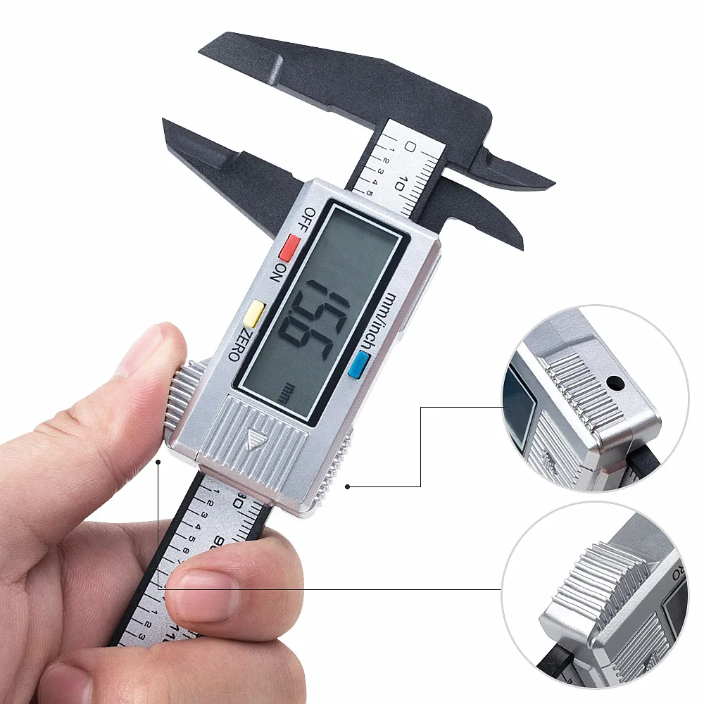 Digital Electronic Vernier Caliper 150mm Tattoo Eyebrow Ruler Measuring Tool LCD Microblading Micrometer Measurement Means