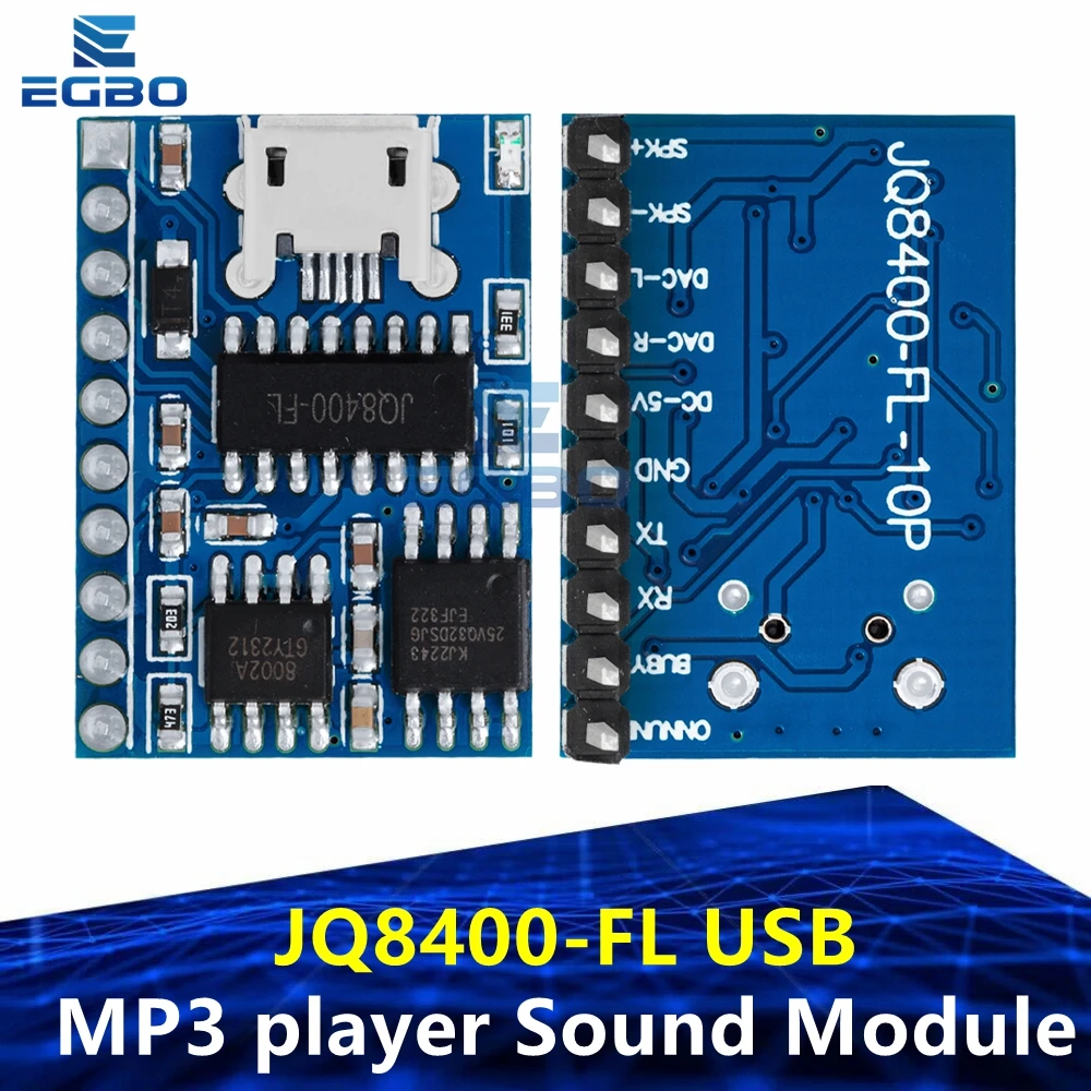 JQ8400-FL USB Programmable Motion Activated Recordable Greeting Card MP3 player Sound Module