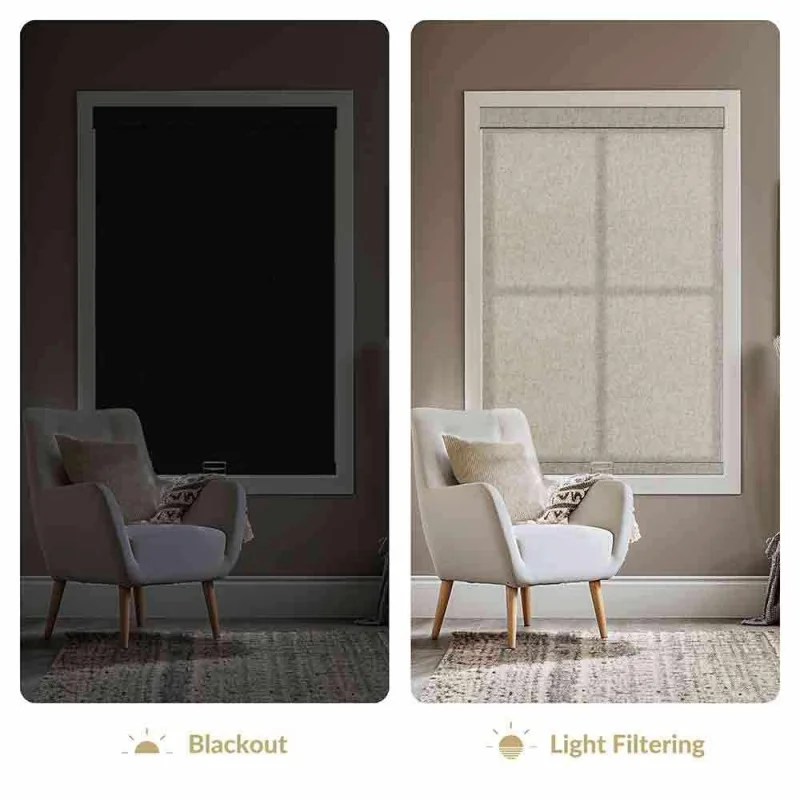 Customizable Shades Texture linen Fabric Siri Homepod To Control Homekit Matter Motor Electric Zebra