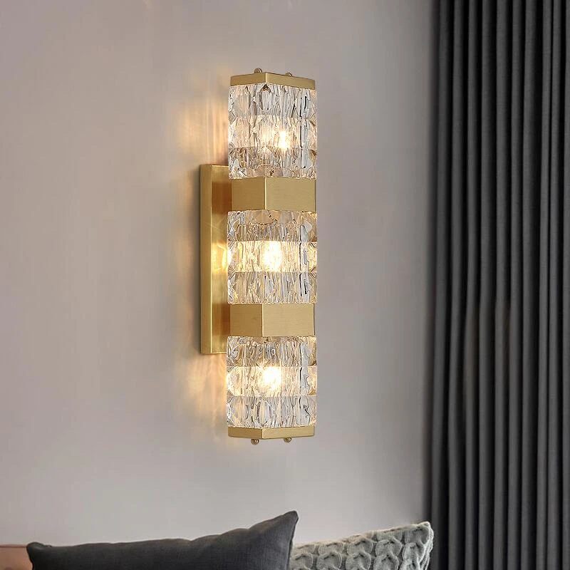 

Copper modern crystal wall wall decoration living room light luxury designer bedroom porch corridor corridor lighting