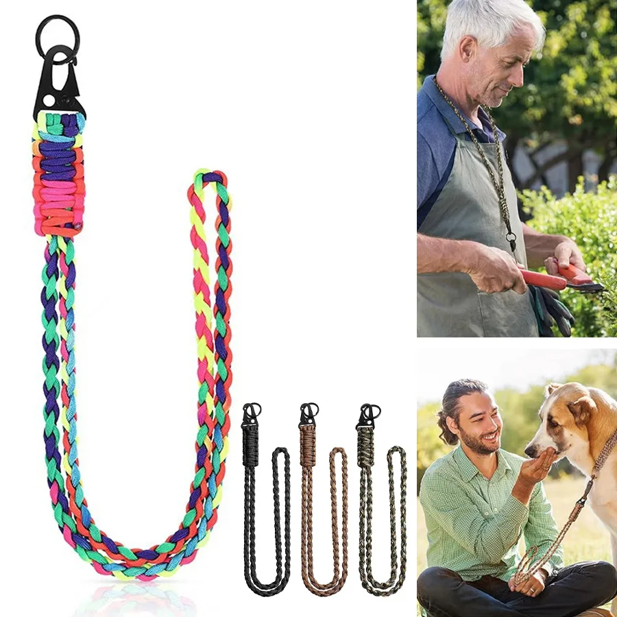 

2pcs Heavy Duty Paracord Lanyard Keychain Neck Lanyard,For Camera,Hiking,Fishing,Biking,Walking,Camping for Outdoor Survival
