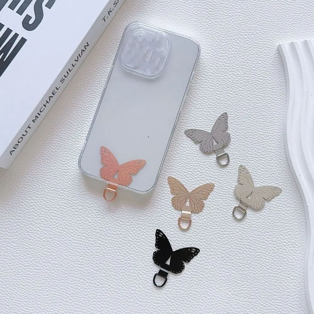 

Металлическая защитная прокладка-бабочка из нержавеющей стали для крепления телефона, подвесной ремешок-держатель для мобильного телефона