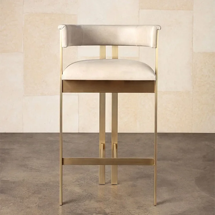 

Modern Nordic Restaurant Simple Bar Chair High Chair Metal Stainless Steel Nordic High Stool