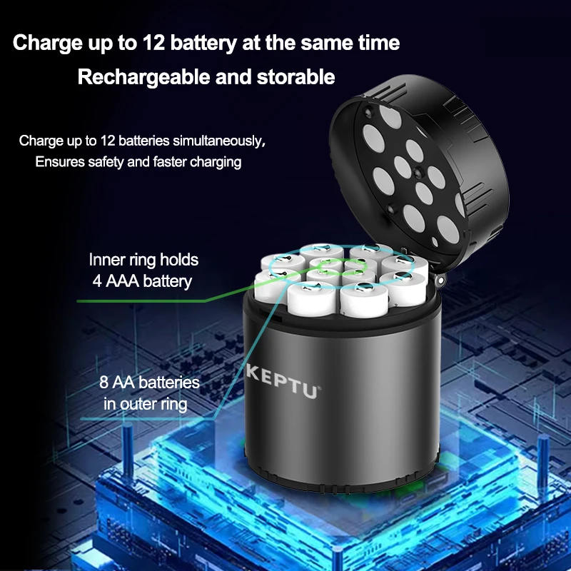 Batterie ricaricabili agli ioni di litio aa 3000 mWh 1,5 V + set di caricabatterie intelligenti Ricarica rapida indipendente