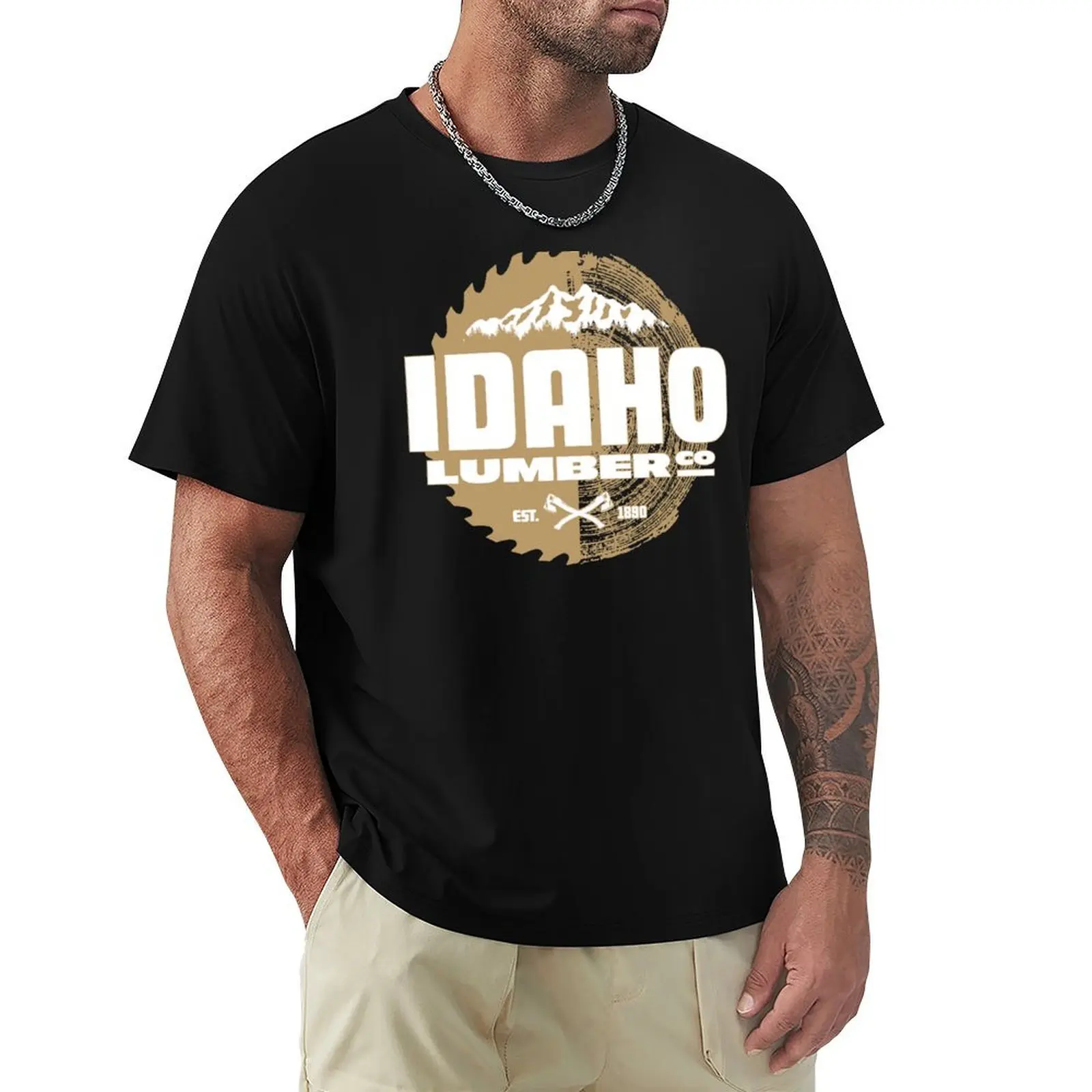 Idaho Lumber Company Logo Idaho Roots Idaho Logging T-Shirt printed t shirts for man T-Shirt