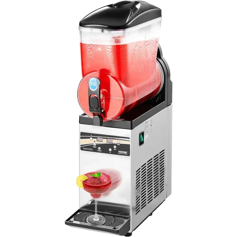 VEVOR Slushie Machine, 15L Single Tank Commercial Margarita Machine, 60 Cups Stainless Steel Margarita Smoothie Frozen Drink Mac