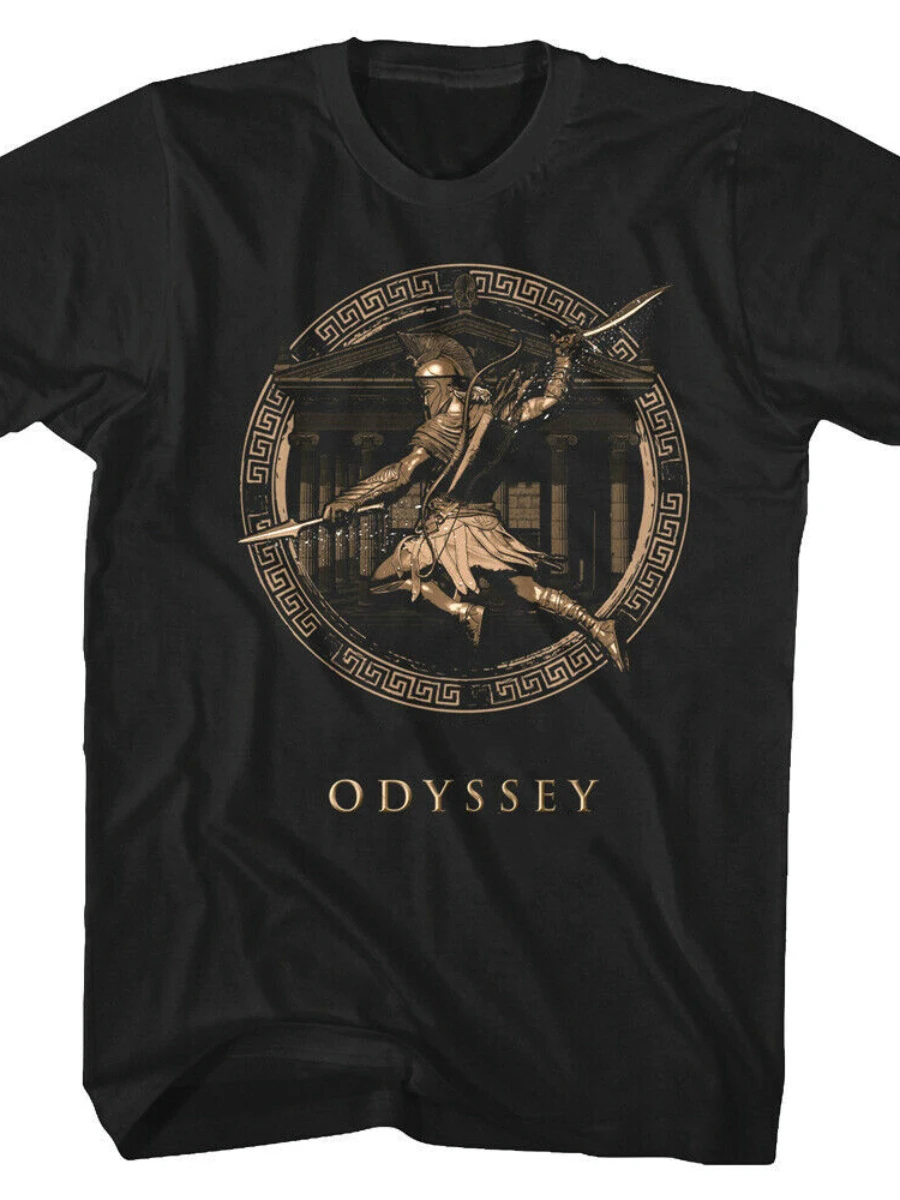 Greek Circle Spartan Warrior Odyssey Alexios T Shirt Summer Cotton Short Sleeve O-Neck Men\'s T Shirt New S-3XL