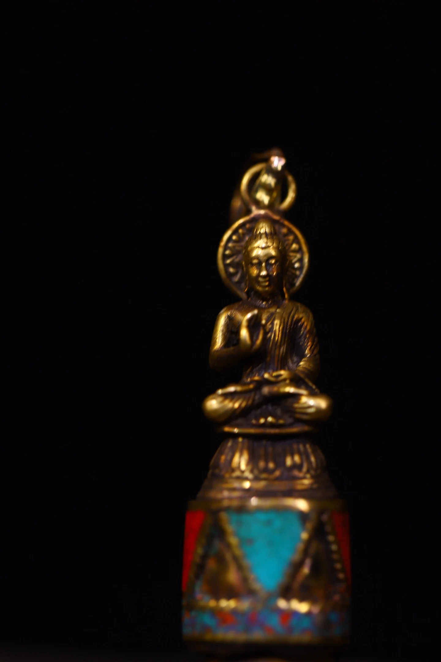 5 "مجموعة معبد التبت العقيق القديم الفيروز gZi الخرز البرونزية Parinirvana بوذا قلادة الخرز تميمة داروم تاون هاوس