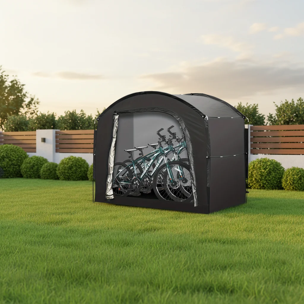 Hot-selling Oxford Fabric Four-Season Bicycle Storage Tent With Large-Space Design Quick Automatic Opening & Waterproof Features