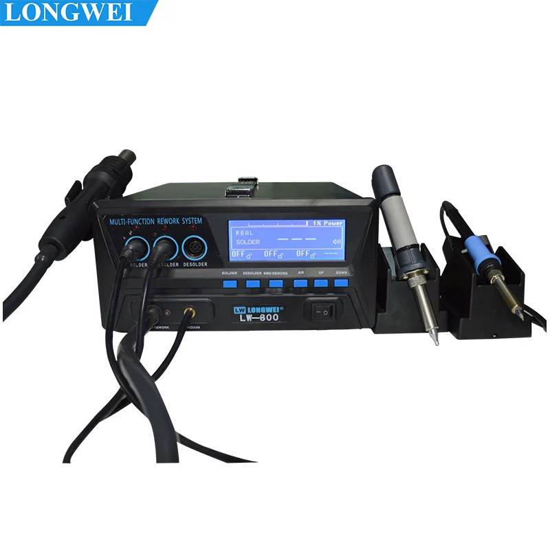 Longwei LW-800 Lead-free Anti-static Soldering Station 800W Welding Tin Suc tion Machine Three in One Advanced MaintenanceSystem