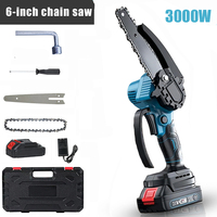 6 Inch3000W Brushless Chain Saw Mini Handheld Pruning Chainsaw Woodworking Electric Saw Cutting Power Tool for Makita18V Battery