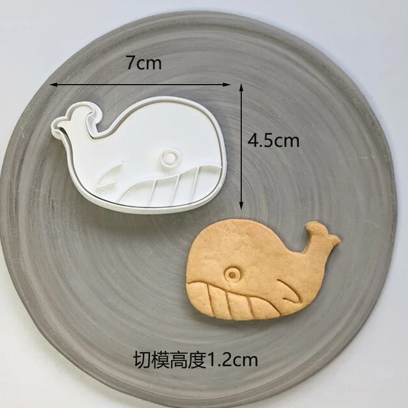 Sea World Whale Fondant Frosting Cookies Mold Home Parent-Child 3D Ocean Whale Shark Shell Pattern Cookie Mould Biscuit Cutters