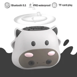 Cute Cartoon Kids Bluetooth Speaker Mini Cow TWS Connection Bluetooth Soundbar Loudspeaker Wireless TF Card MP3 Music Player
