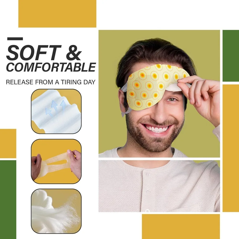 6 Pack Moist Heat Steam Eye Mask, Warm Compress Eye Mask for Dry Eyes and Fatigue Relief, Aromatherapy Sleep Mask for Relaxation and Sleep