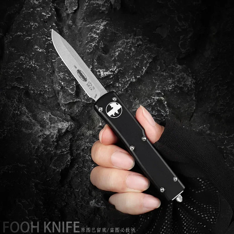 UTX-70 KNIVES UTX70 UTX 70 MICRO ULTRA TECH Knife D2 Stonewashed Drop Point Blade CNC T6 EDC Self Defense Tactical Knife