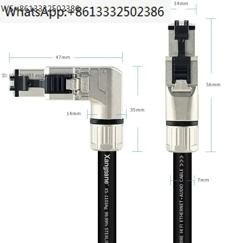 Hi-end Pure Silver CAT 8 Network Cable HiFi Audio Ethernet Cable 10 Gigabit Network 40Gbps 2000MHz RJ45 Network Patch Line