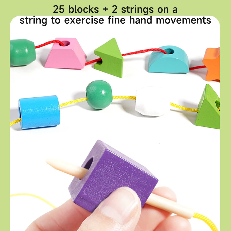 Giocattolo in legno Montessori Gioco di puzzle per bambini Giocattoli Bambino precoce Perline colorate Forma di colore Corrispondenza Giocattoli di apprendimento Regali educativi