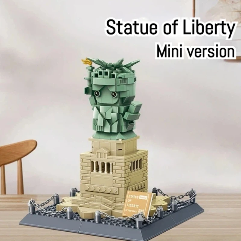 Wange Statue della Libertà Building Blocks Set di modelli di piccole particelle Architettura Mattoni Serie compatibile di giocattoli di assemblaggio fai-da-te