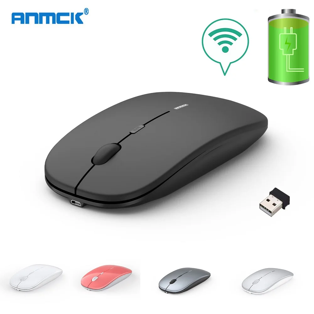 

Anmck Bluetooth Silent Wireless Mouse for Computer Rechargeable Mini Magic USB Wireless Mouse for Laptop PC Gaming Mouse Xiaomi