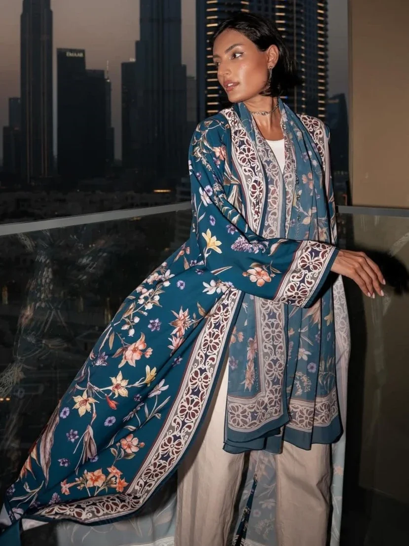 Eid Muslim Abaya for Women Print Cardigan Scarf Dresses Abayas Ramadan Morocco Dubai Jalabiya Kaftan Vestidos Long Robe 2025