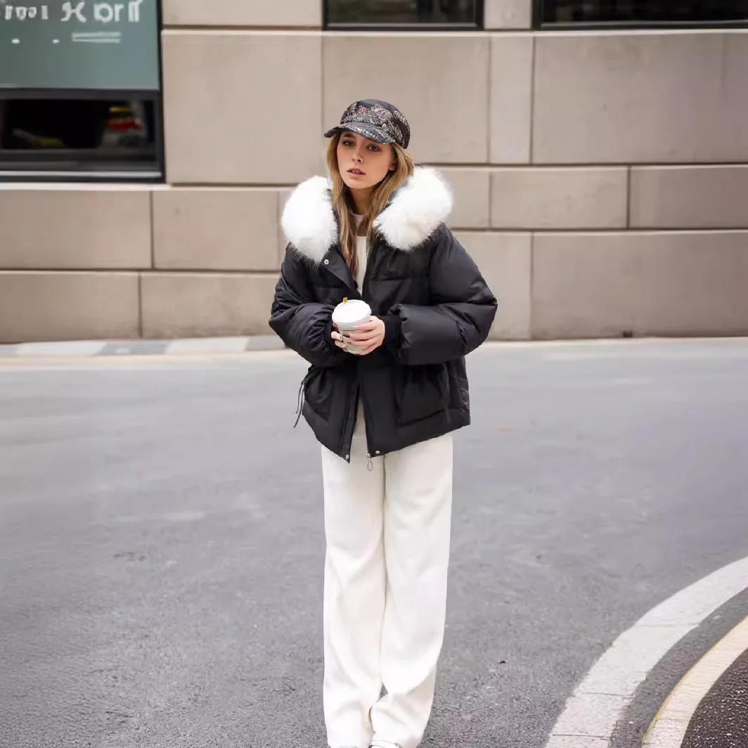 YJKDYK-Chaqueta de algodón con 2 bolsillos para mujer, Parkas gruesas y cálidas con Cuello de piel, abrigo de invierno, 2024