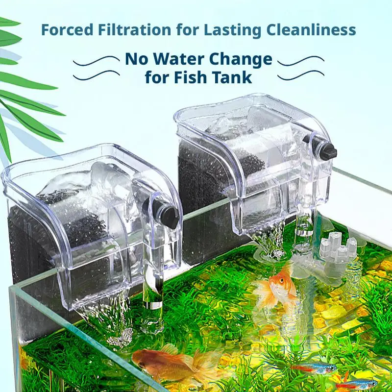 Mini Fish Tank Wall-mounted Filter For Fish Tanks USB Plug Mini Aquarium Filter Pump 250H/L Suitable For Fish Tanks Below