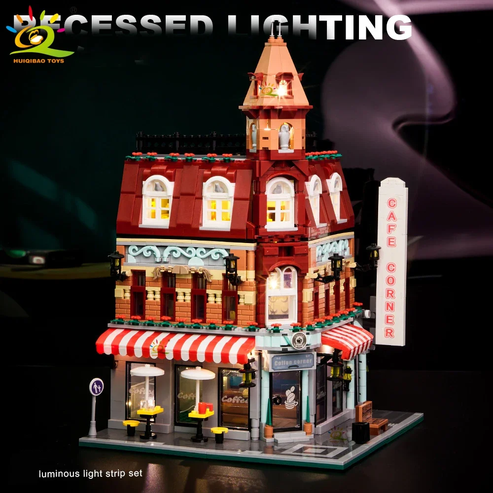 Street View Multi-Building Bricks Set Luminous Light 14+ DIY Building Blocks Model Toy Gift for Streetscape Fans