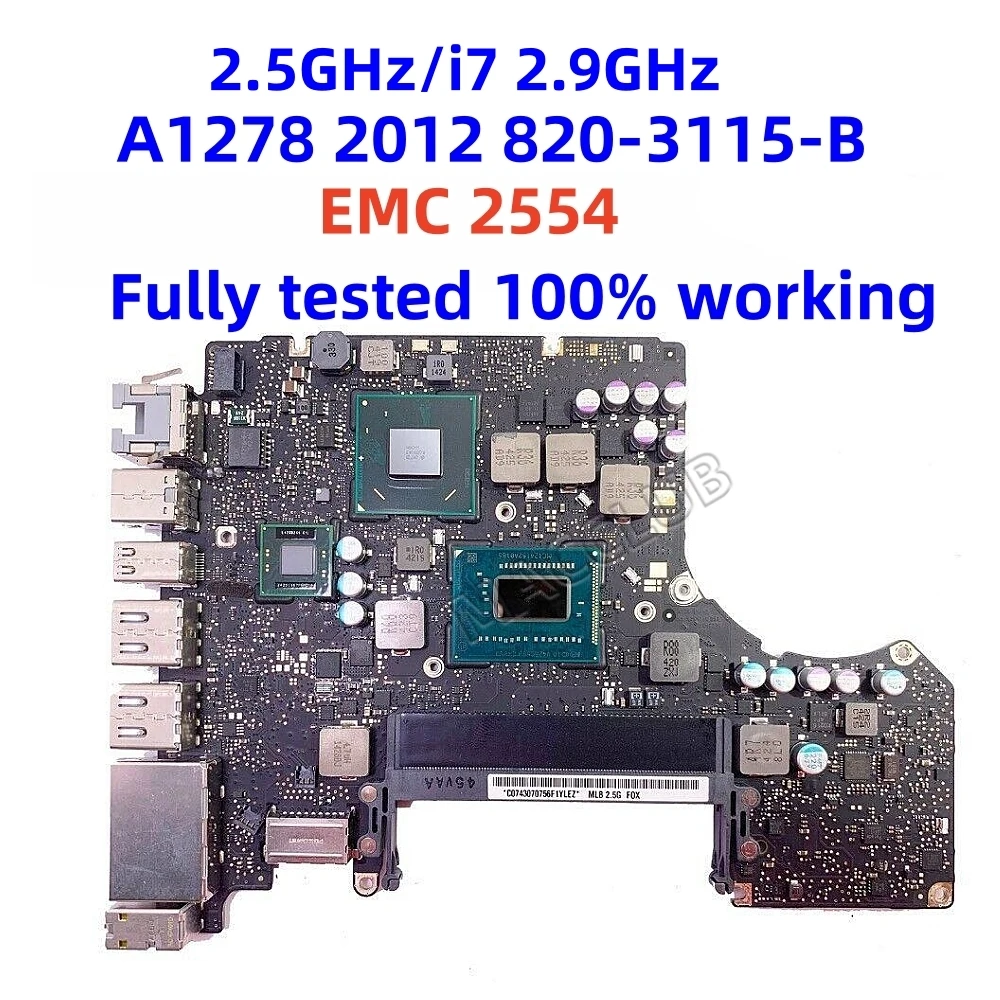 Laptop Motherboard para Macbook Pro, Logic Board, i5, i7, 820-3115-B, 820-2936-A, 13 ", A1278, 2008, 2009, 2010, 2011, 2012