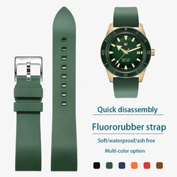 21MM Silicone rubber watch strap For RADO CAPTAIN COOK diving bracelet black green blue Quickly remove the watch strap