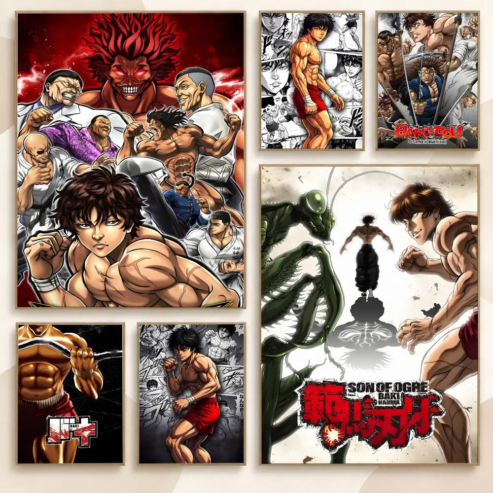 Baki the Grappler Anime Manga Series 90s Retro Classic Poster Contemporary Wall Art Print for Bedroom & Living Room, Unframed