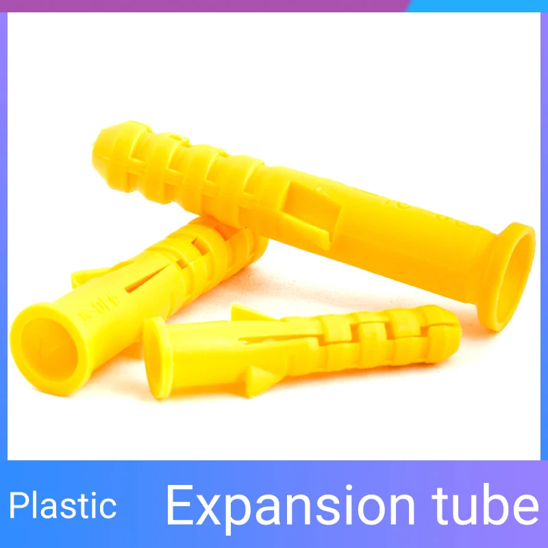 노란색 플라스틱 확장 파이프 기둥 콘크리트 벽 플러그 프레임 고정 튜브 앵커, 건식 벽체 고정 200 부품, M6, M8