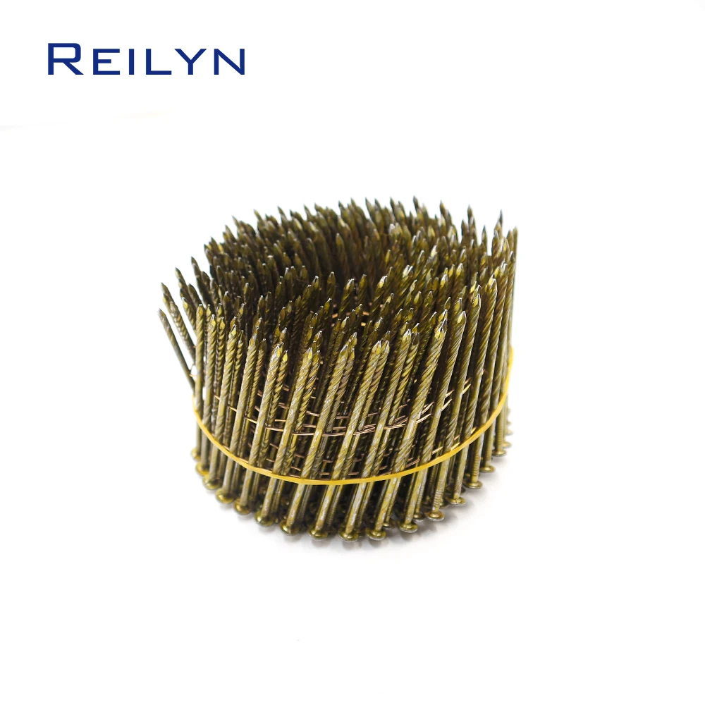 2.1x38mm Coil Nails Screw Rod Carpentry Nails Pneumatic Nail Gun CRN45 CN55 for Fixed Pallet Roof Floor Woodworking Nails