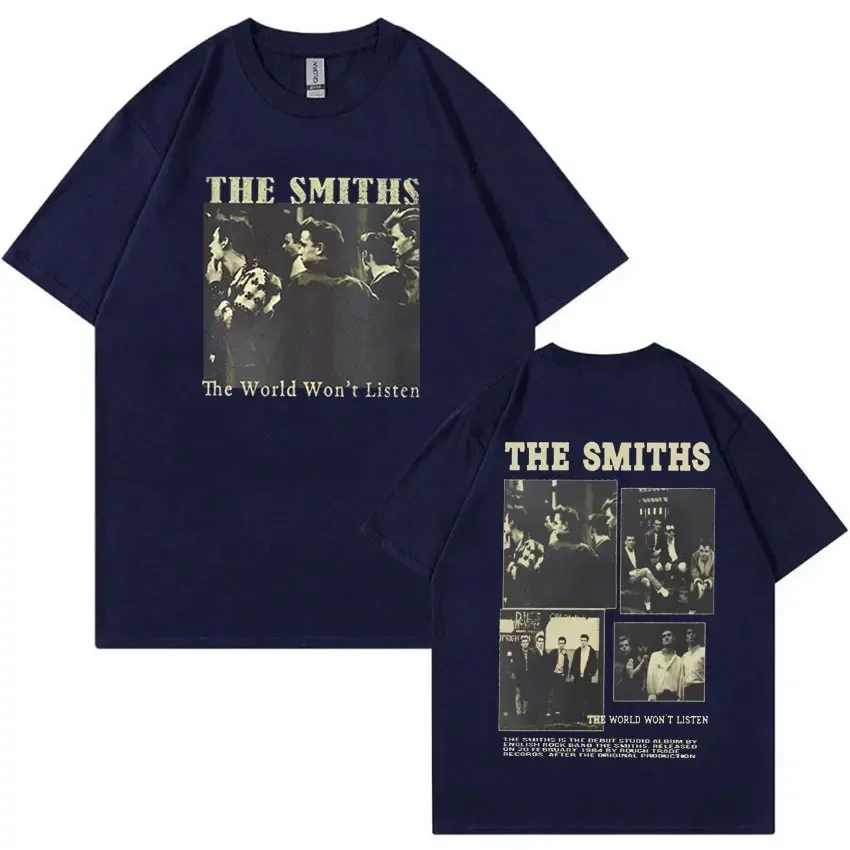 Banda de rock masculina T-shirt gráfica The Smiths Music Album, t-shirts estilo retro, 100% algodão, streetwear extragrande, anos 90