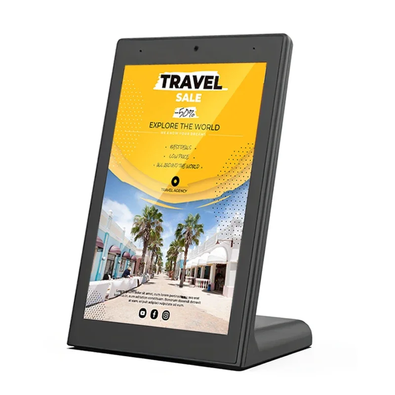 10.1-Inch Android operating system LCD digital signage display for restaurant table advertising and indoor ordering menu boards