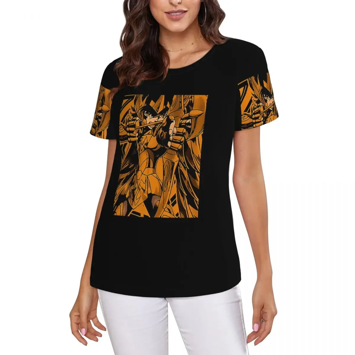 Knights Of The Zodiac Sagittarius Seiya Saint Seiya Anime T-Shirt Women Short Sleeve T Shirts Round Neck Streetwear