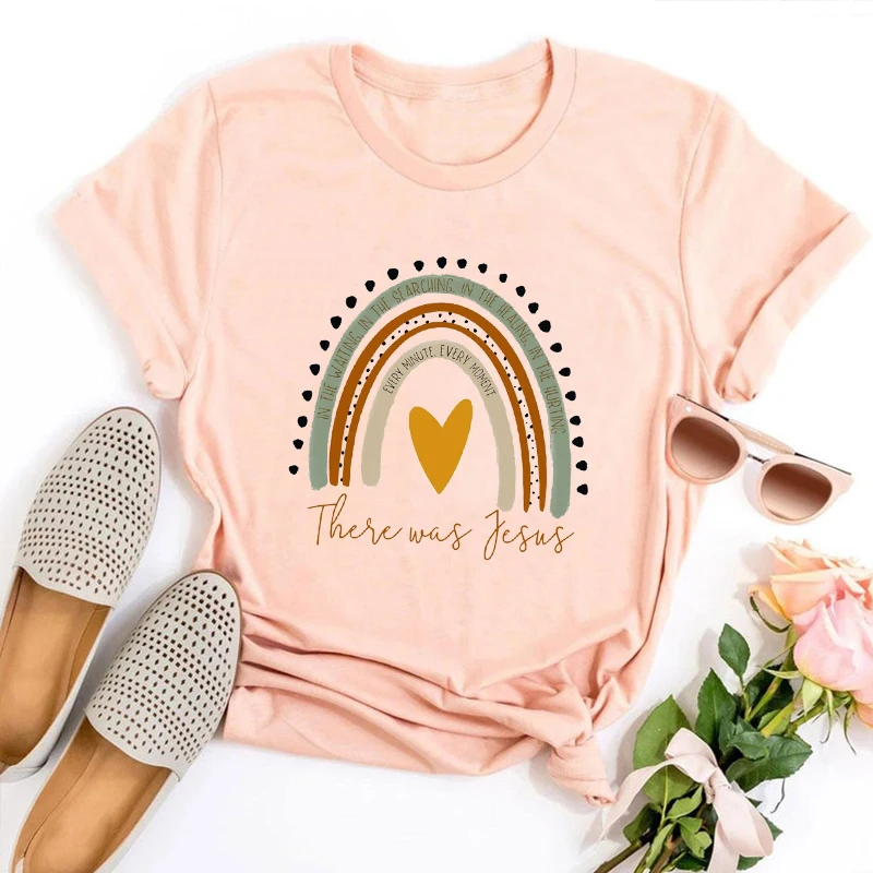 There Was Jesus T-Shirt Jesus Shirt Faith Woman Tshirts Aesthetic Religious Tshirt Christian Tee Motivational Kawaii Clothes